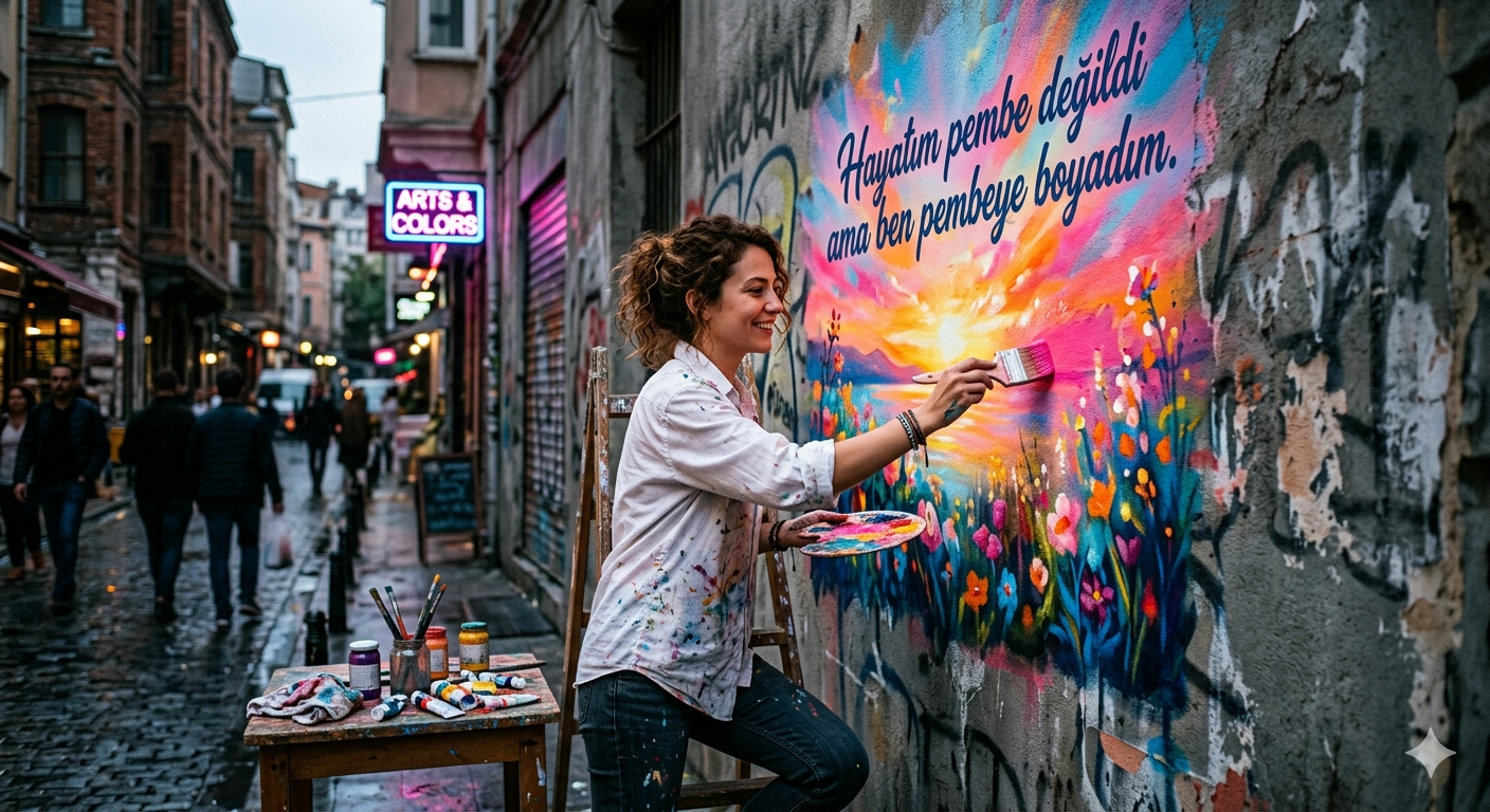 Hayat Pembe Değildi Ama Pembeye boyadim.