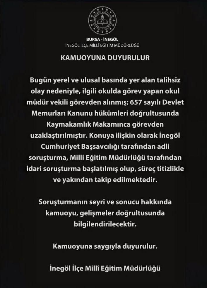 Öğrenciye şiddet uygulayan okul müdürü cumhuriyet savcısına ifade verdi