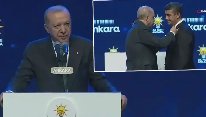 Levent Koç AK Parti’ye Katıldı, Rozetini Erdoğan Taktı