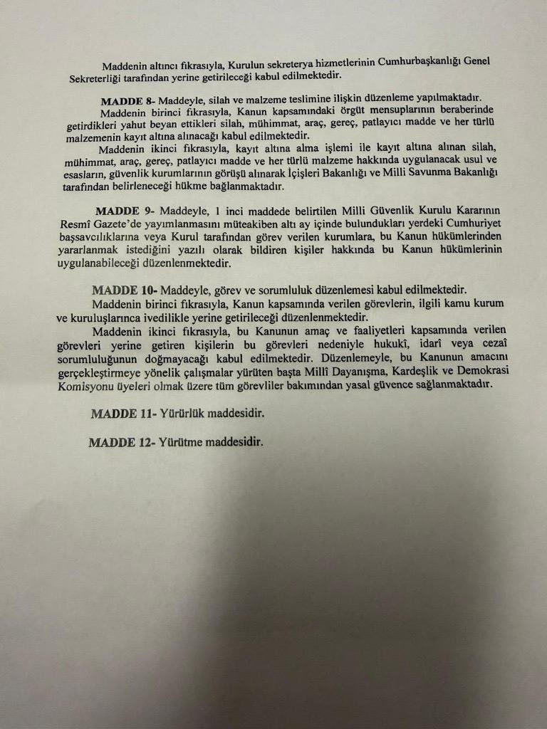 12 Maddelik Çerçeve Yasa TBMM’de Kabul Edildi