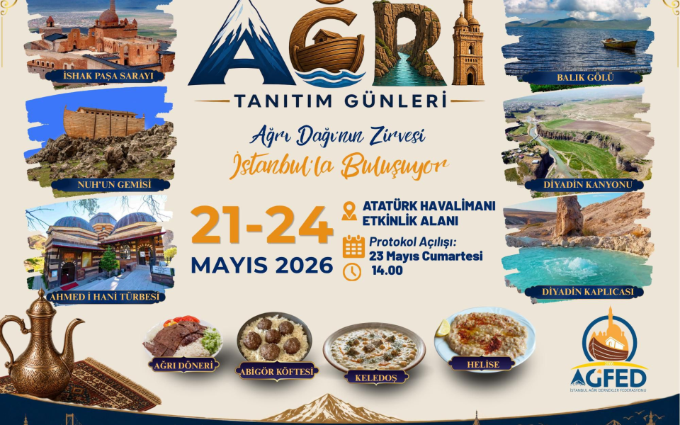 Ağrı Tanıtım Günleri İstanbul’da Başlıyor: Kültür, Gastronomi ve Müzik Bir Arada