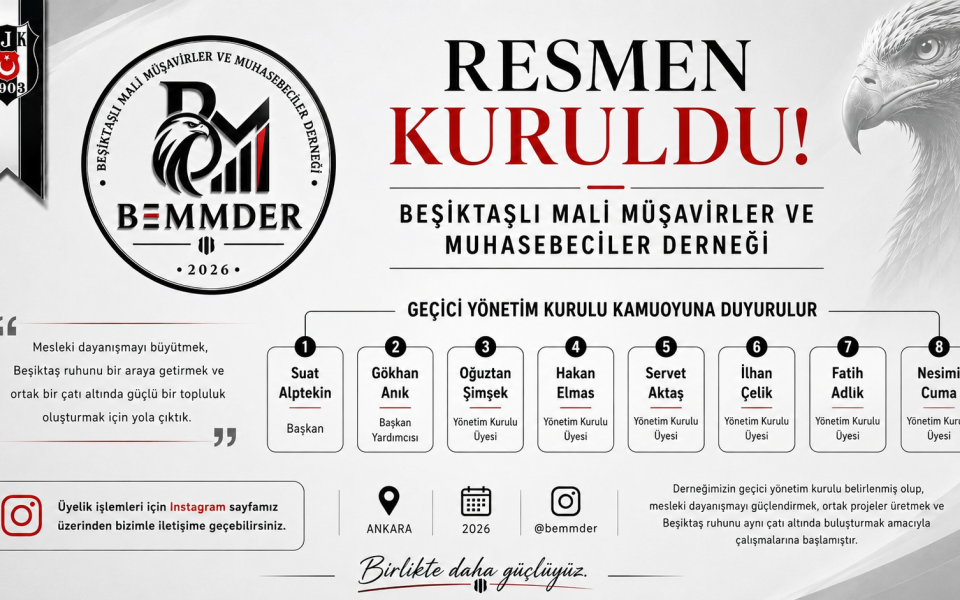 Beşiktaşlı Mali Müşavirler ve Muhasebeciler Derneği Kuruldu