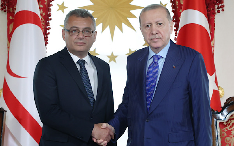 Cumhurbaşkanı Erdoğan, KKTC Cumhurbaşkanı Erhürman ile bir araya geldi