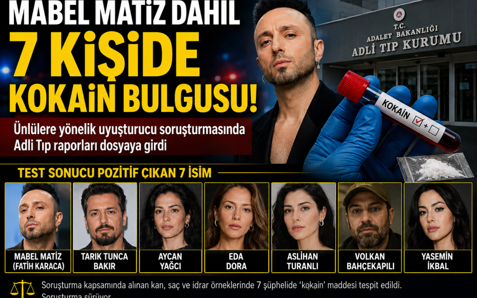 Ünlülere yönelik uyuşturucu soruşturmasında 7 kişide kokain bulgusu